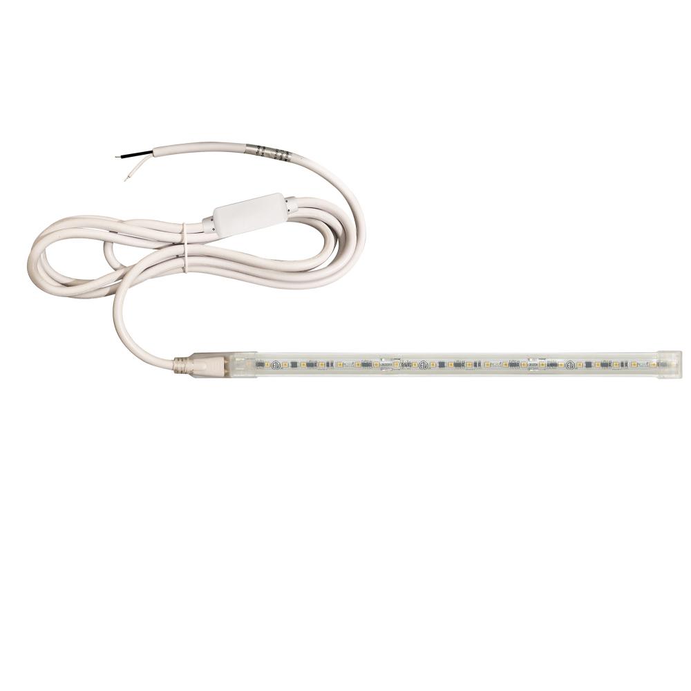 Custom Cut 1-ft 120V Continuous LED Tape Light, 330lm / 3.6W per foot, 4000K, w/ Mounting Clips and