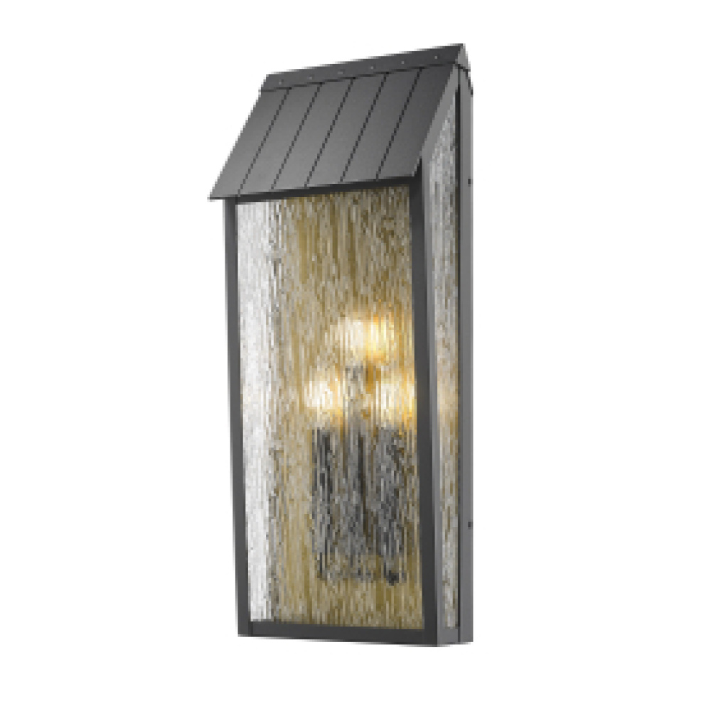 Point 2 Light 13.5" Outdoor Wall Sconce, Black and Brass
