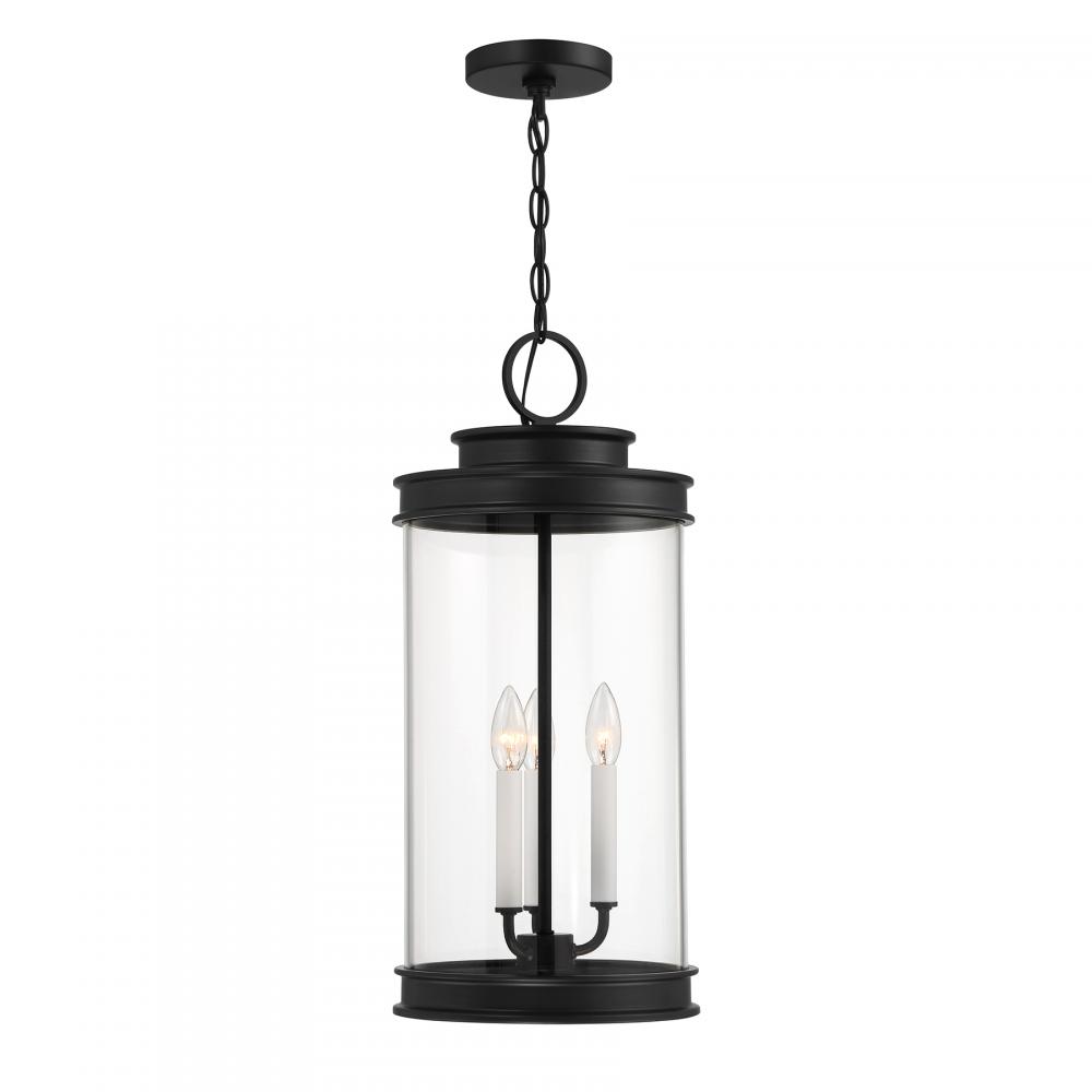 Englewood 3-Light Outdoor Hanging Lantern in Matte Black