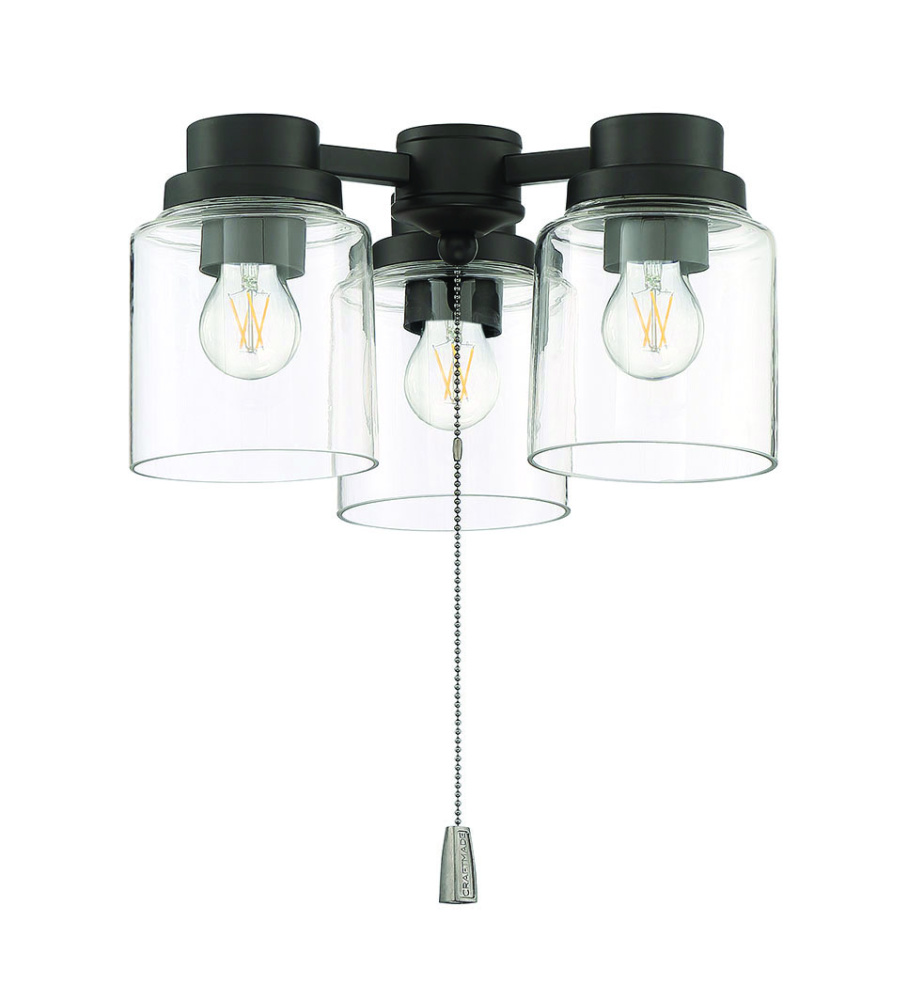 Clear Glass w/3x4w LED