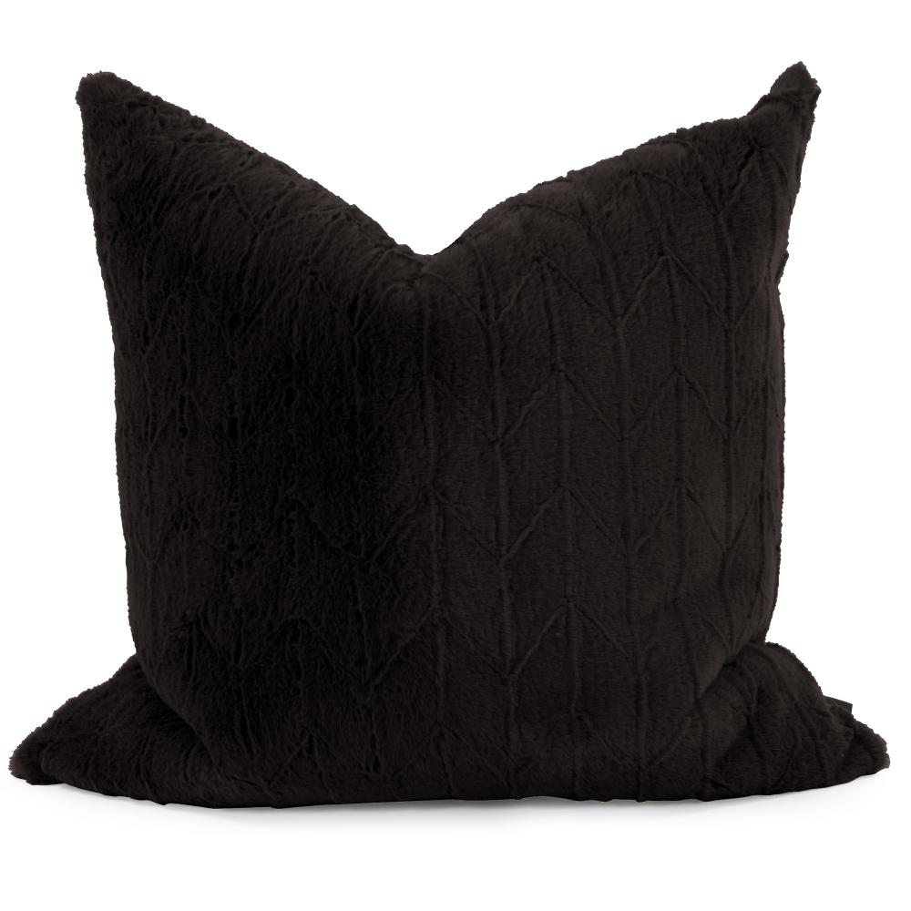 24" x 24" Angora Ebony Pillow - Poly Insert