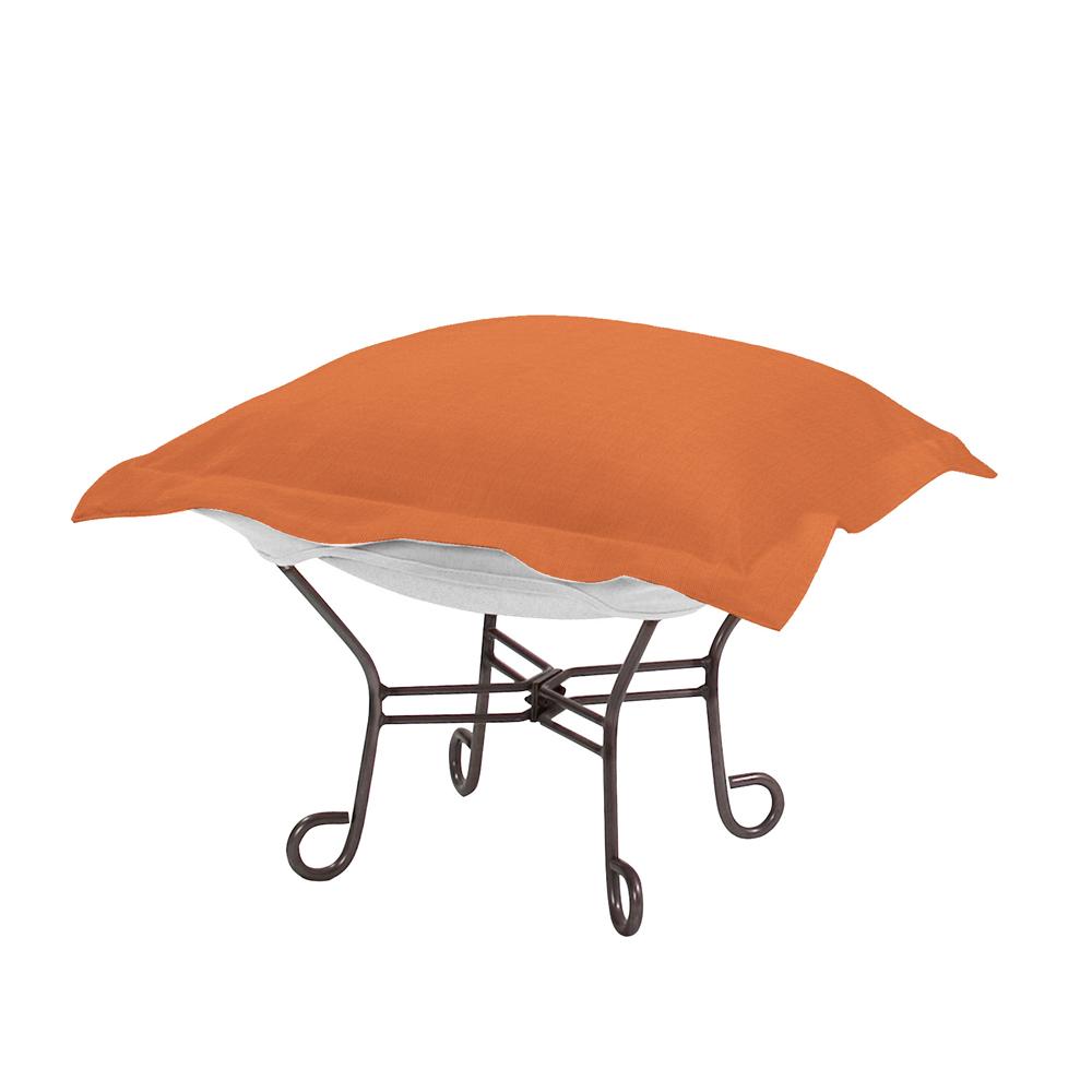 Scroll Puff Ottoman Seascape Canyon Titanium Frame
