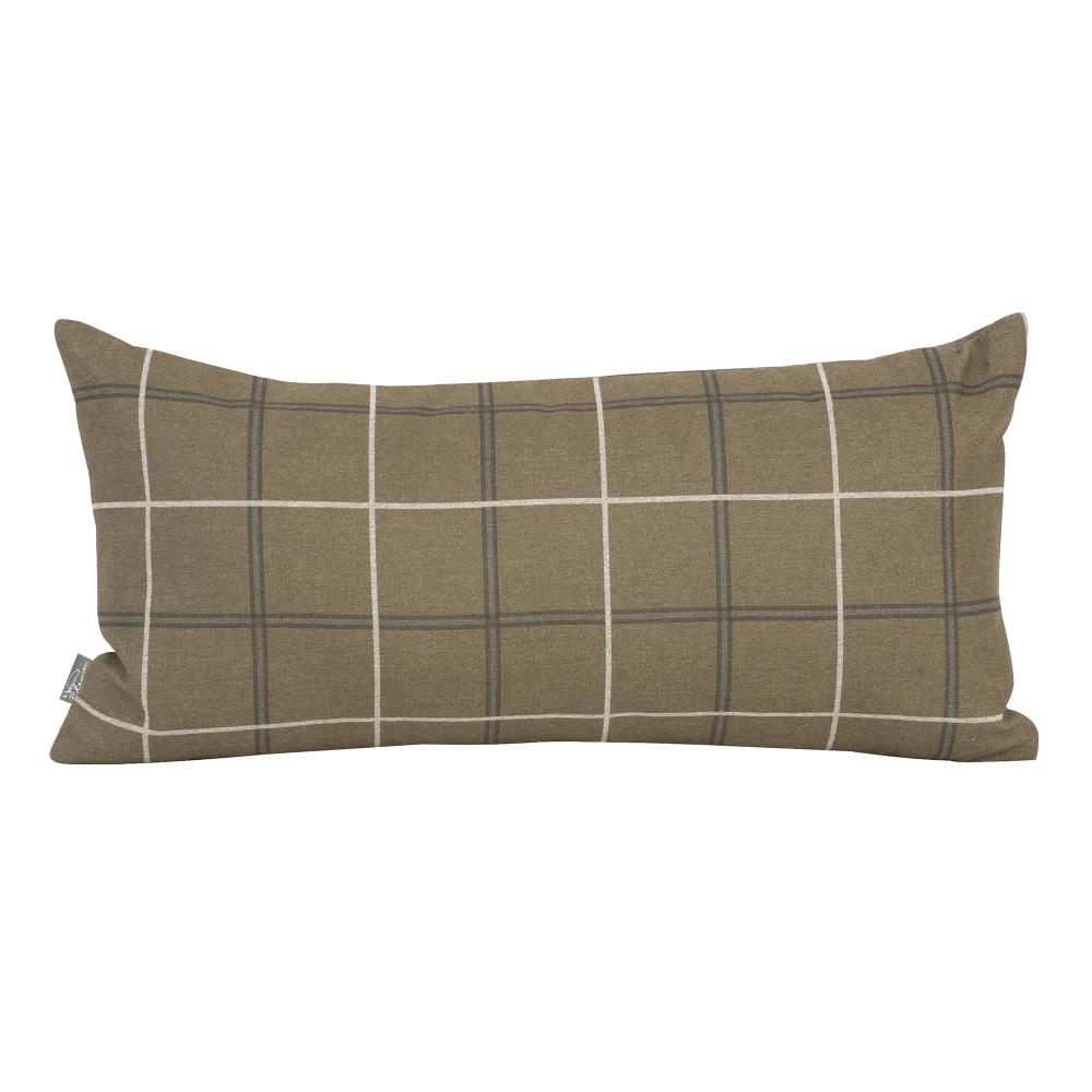 Kidney Pillow Oxford Moss - Down Insert