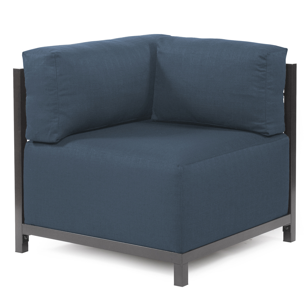 Howard Elliott Sterling Indigo Axis Corner Chair - Titanium Frame