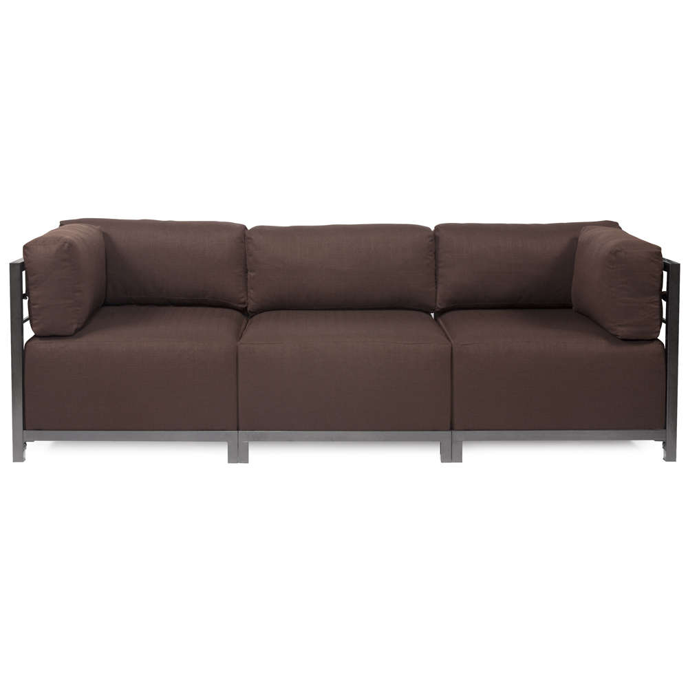 Axis 3pc Sectional Sterling Chocolate Titanium Frame