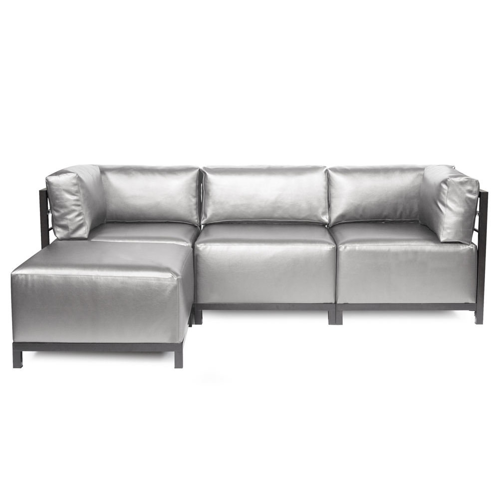 Howard Elliott Luxe Mercury Axis 4pc Sectional - Titanium Frame
