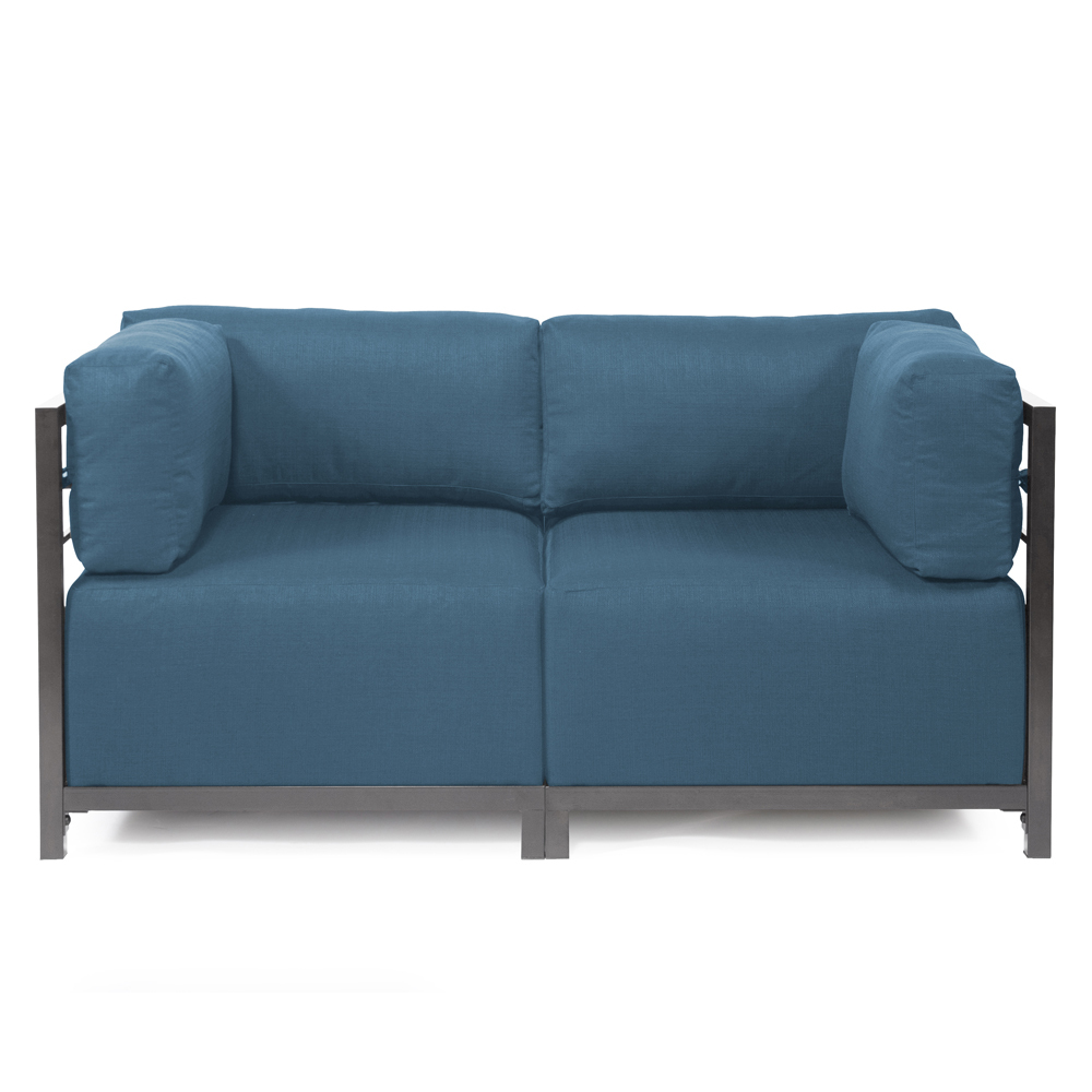 Axis 2pc Sectional Seascape Turquoise Titanium Frame