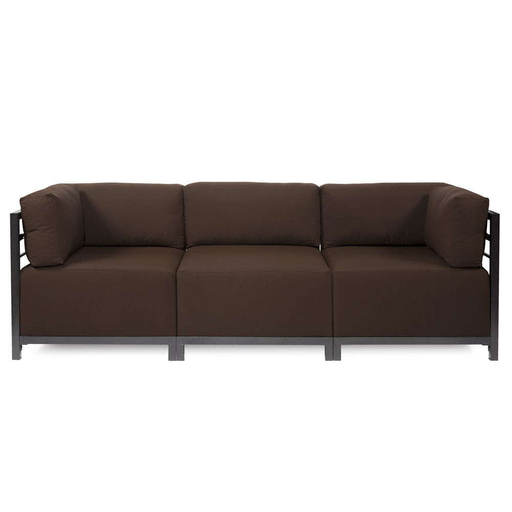 Axis 3pc Sectional Seascape Chocolate Titanium Frame