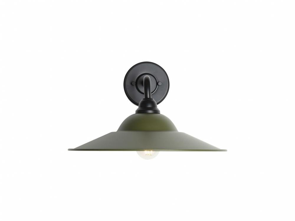 Croma 15" Wall Sconce - Outdoor in Matte Black with Matte Pine Shade