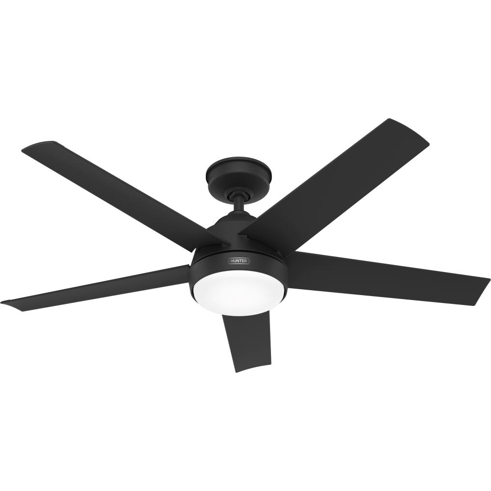 Hunter 52 in Skyflow Matte Black WeatherMax Indoor / Outdoor Ceiling Fan w/ LED Lt Kit