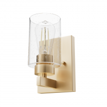 Hunter 13072 - Hunter Hartland Alturas Gold with Seeded Glass 1 Light Sconce Wall Light Fixture