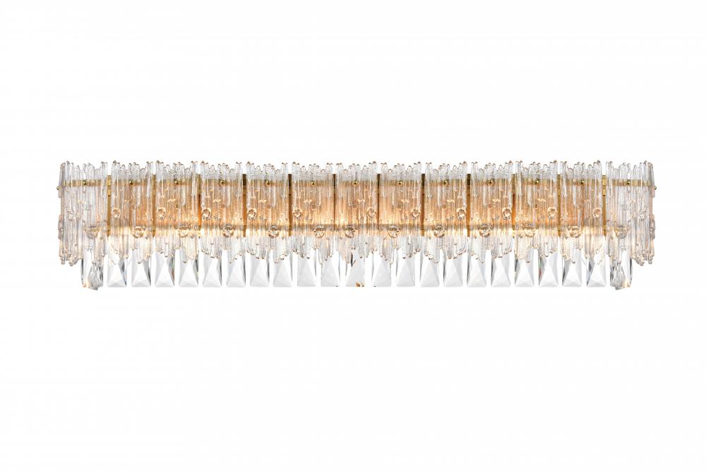 Emilia Wall Sconce L34.5"W6"H7" E12 L8 Satin Gold