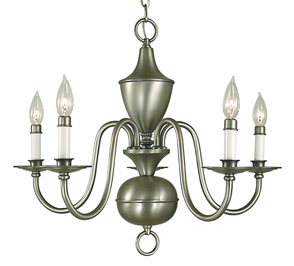 5-Light Matte Black Jamestown Dining Chandelier